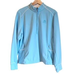 Port Ludlow 1/4 Zip Lightweight Fleece Shirt Light Blue Women's XXL